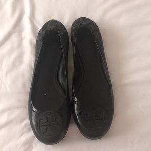 Tory burch flats, gently used, black